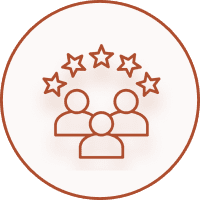 Group of people with stars symbol