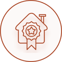 Star badge on house illustration