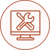 Technical support symbol on screen