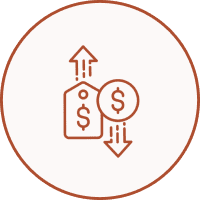 Dollar sign with arrows icon