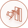 Key unlocking a door illustration