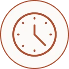 Brown clock on white background