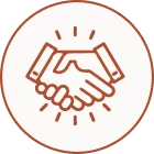 Simple handshake illustration in circle