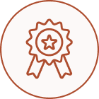 Starred medal icon in circle
