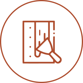 Trowel and wall illustration icon