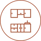 Simple kitchen cabinetry illustration