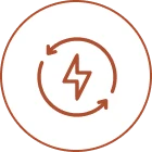 Power symbol inside rotating arrows