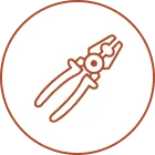 Pliers icon in circular design