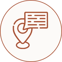 Geolocation tag and speech bubble