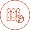 Fence and hammer icon